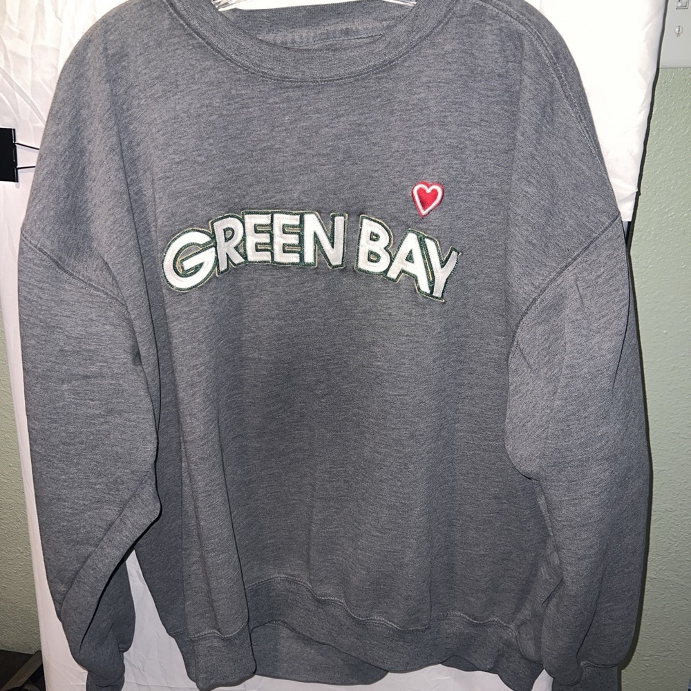 Vintage Green Bay Packers Crewneck Sweatshirt Womens XXL Appliqué Heart Logo